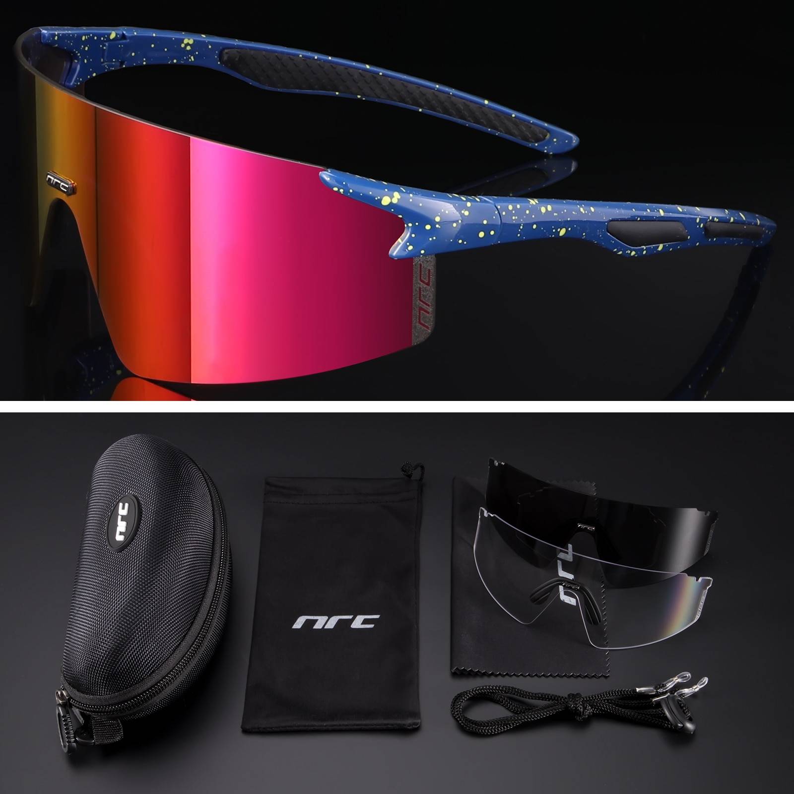 Techwear UV400 Cycling Sunglasses TR90 Sports Bicycle Glasses MTB Mountain Bike Fishing Hiking Riding Eyewear for men women color: 14 Lenses Color: 3 lens 