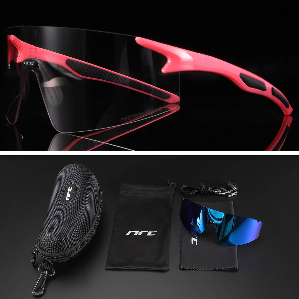 Techwear UV400 Cycling Sunglasses TR90 Sports Bicycle Glasses MTB Mountain Bike Fishing Hiking Riding Eyewear for men women color: 07 Lenses Color: Photochromic-2lens 