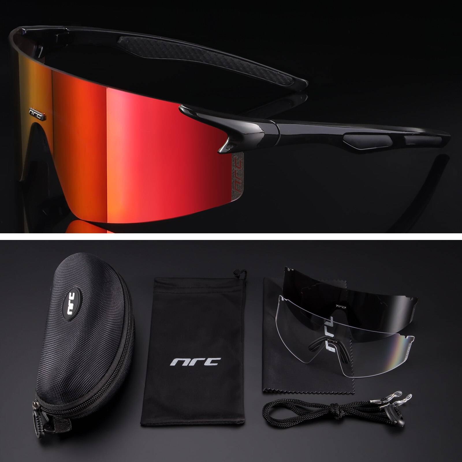 Techwear UV400 Cycling Sunglasses TR90 Sports Bicycle Glasses MTB Mountain Bike Fishing Hiking Riding Eyewear for men women color: 02 Lenses Color: 3 lens 