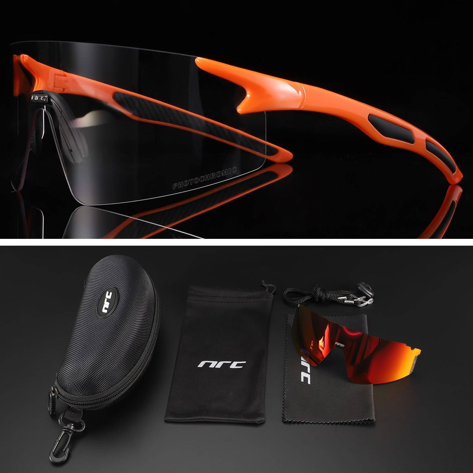 Techwear UV400 Cycling Sunglasses TR90 Sports Bicycle Glasses MTB Mountain Bike Fishing Hiking Riding Eyewear for men women color: 10 Lenses Color: Photochromic-2lens 