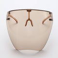 Techwear Unisex Colorful Eye Shield Visor Large Mirror cycling Sun Glasses Half Face Shield Guard Protector Face Mask Anti-spray Mask color: Light Brown 