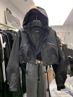 Women's Techwear Hooded Short Windbreaker Jacket - ATLAS 1