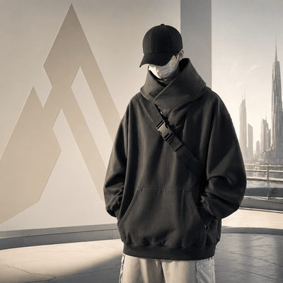 Techwear Ninja Turtleneck Oversized Hoodie Men