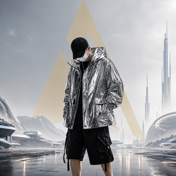 Techwear Reflective Faux Leather Windbreaker Jacket