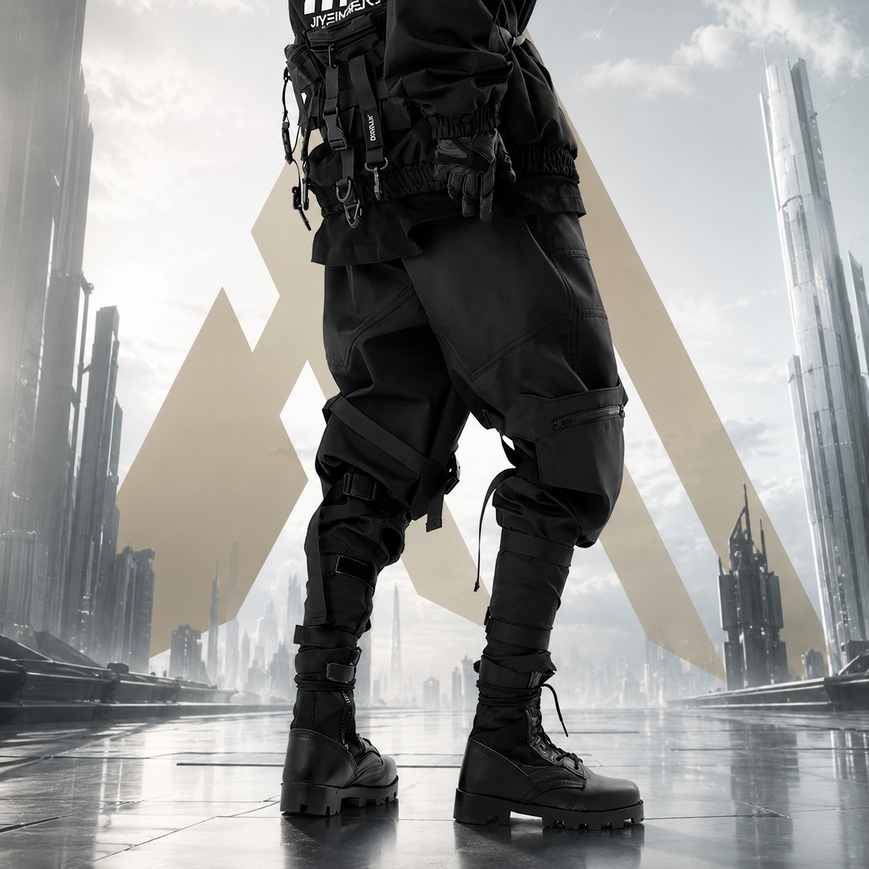 Techwear Streetwear Cargo Ribbon Long Pants