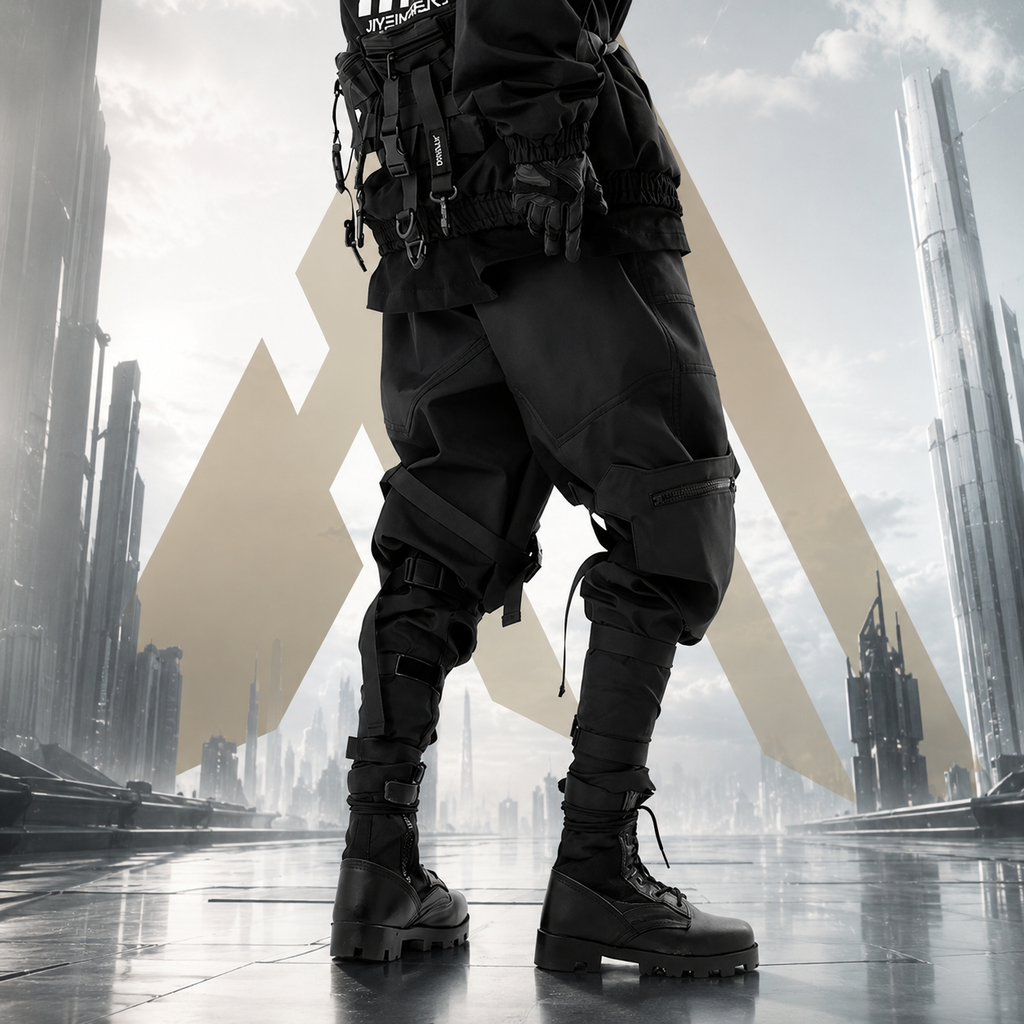 Techwear Streetwear Cargo Ribbon Long Pants
