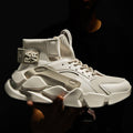 Trend Men’s Sneakers High-top Comfortable Running Gym Sneaker Autumn 2021 New Breathable White Sneakers Damping Tennis Shoes color: High Beige Shoe Size: 39 
