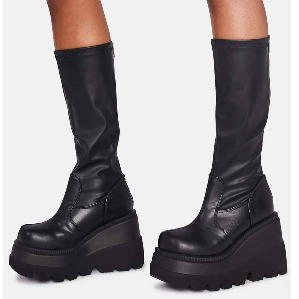 Ultra-High Platform Techwear Boots color: Black Style 6 Shoe Size: 6 