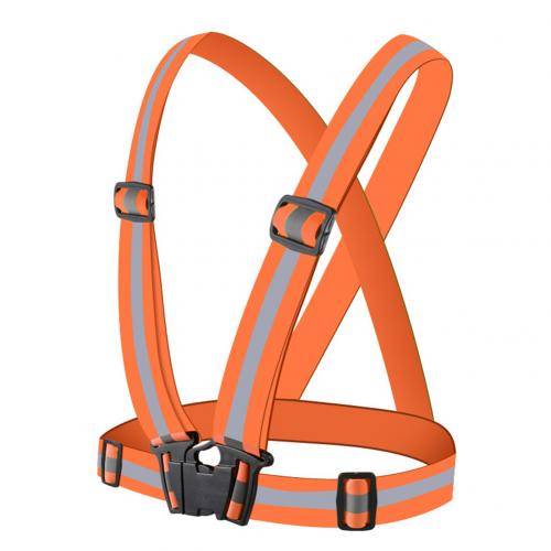 Unisex Adjustable Reflective Safety Vest Outdoor Running Cycling Vest Harness Reflective Belt Safety Jacket For Men Women color: Orange 
