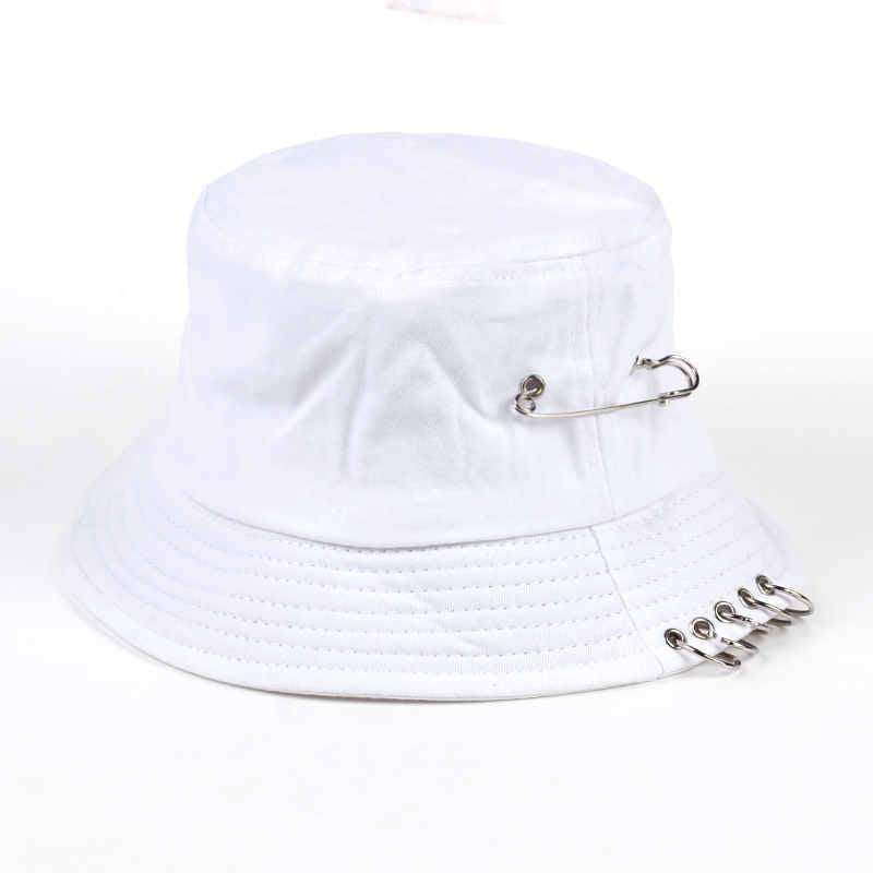Unisex Cotton Pierced Techwear Bucket Hat color: White 