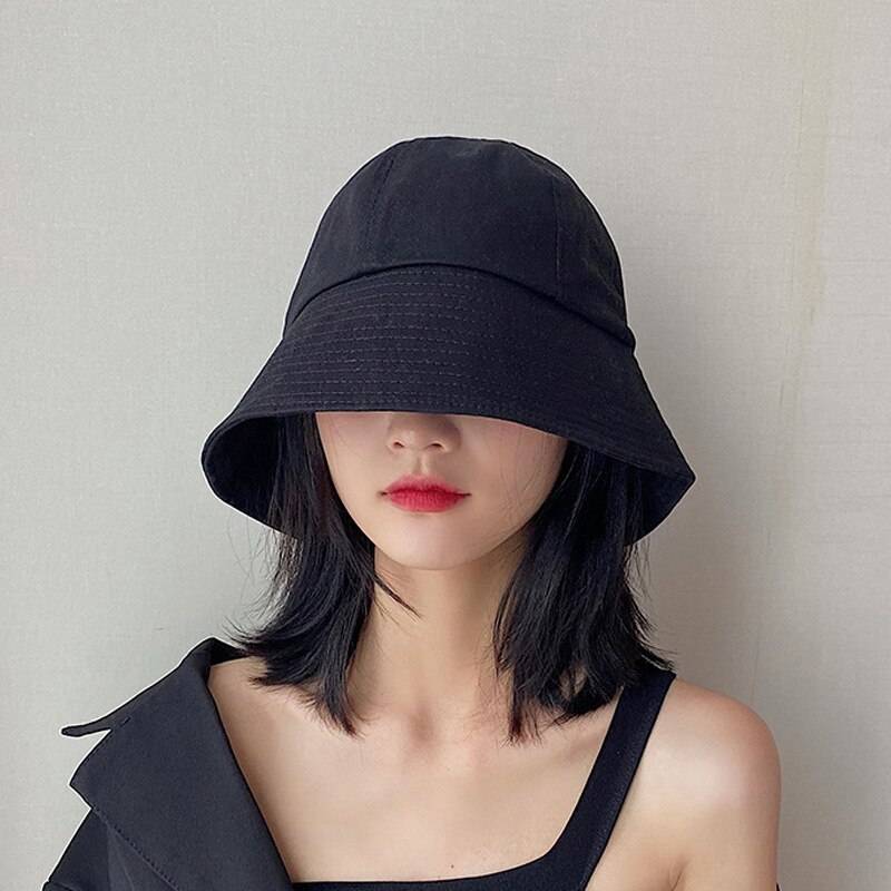 Unisex Solid Color Cotton Techwear Bucket Hat 
