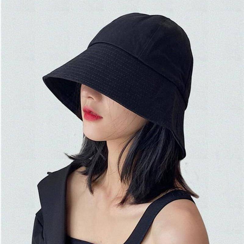 Unisex Solid Color Cotton Techwear Bucket Hat 