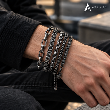 Vintage Byzantine Stainless Steel Braided Link Bracelet
