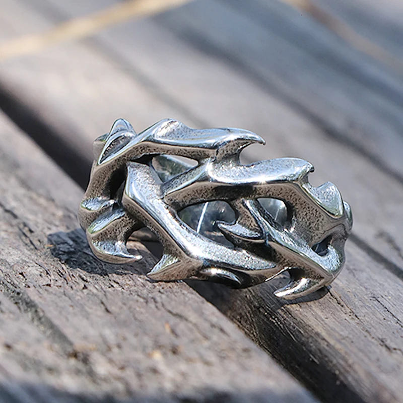 Vintage Crown of Thorns Steel Ring
