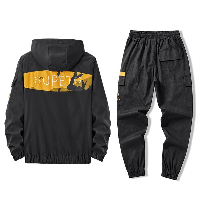 Winter Mens 2 Piece Outfits Men Sportwear Jacket Pants Sets Plus Size Clothes Mens Track Jackets Hip Hop Tracksuit Streetwear 