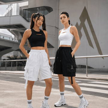 Women High Waist Baggy Cargo Shorts