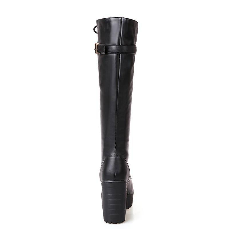 Wommen&#8217;s Lace-Up Knee High Techwear Boots 