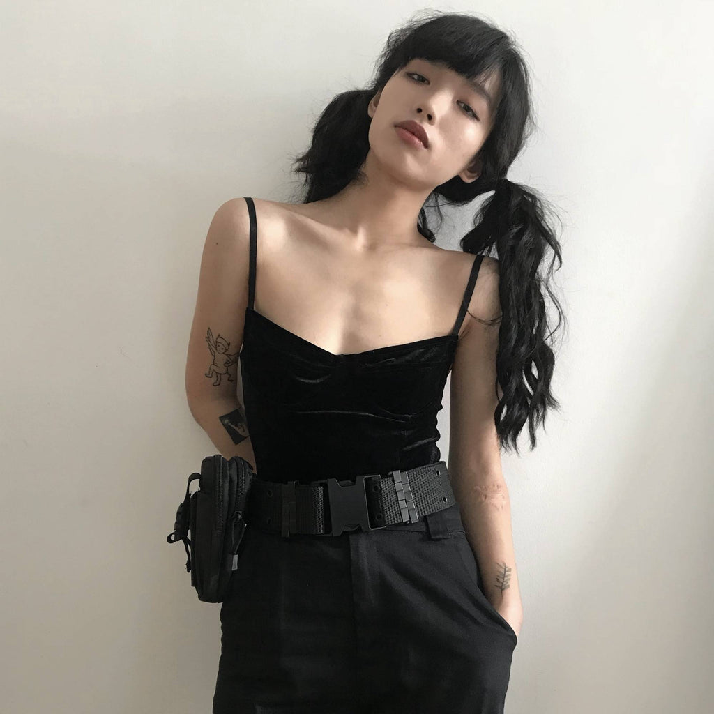 Y Demo Techwear Harajuku Girl Zipper Pocket Belt Punk Rock Adjustable Waist Belt For Women Streetwear 