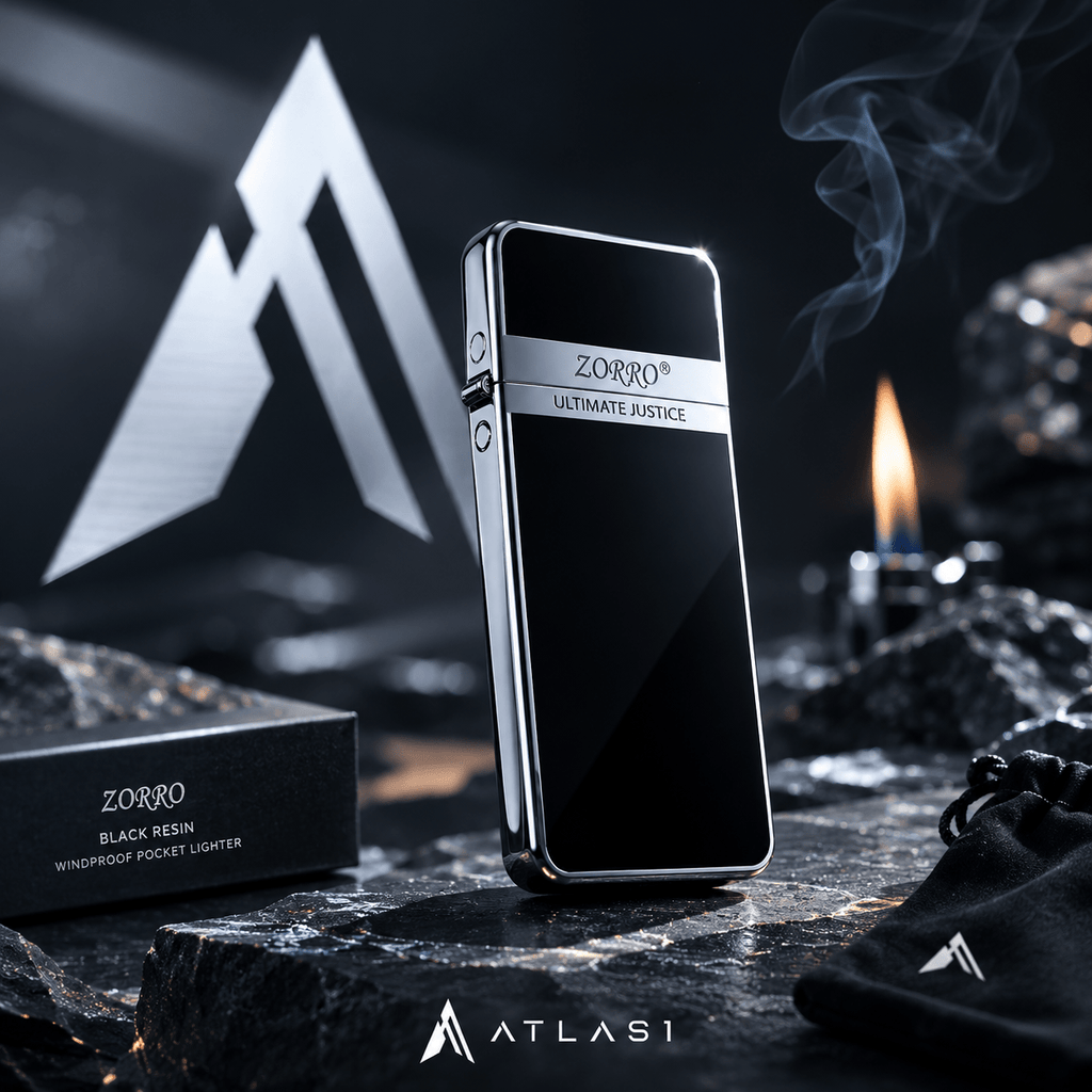 Zorro Black Resin Windproof Pocket Lighter