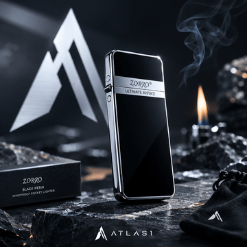 Zorro Black Resin Windproof Pocket Lighter