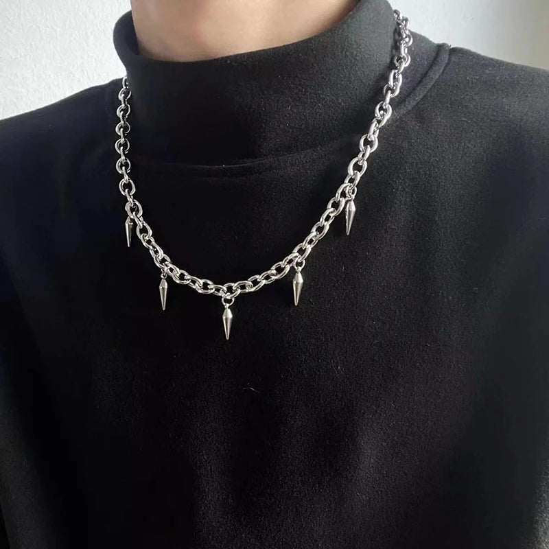 Alternative Gothic Stud Chain Necklace - ATLAS 1