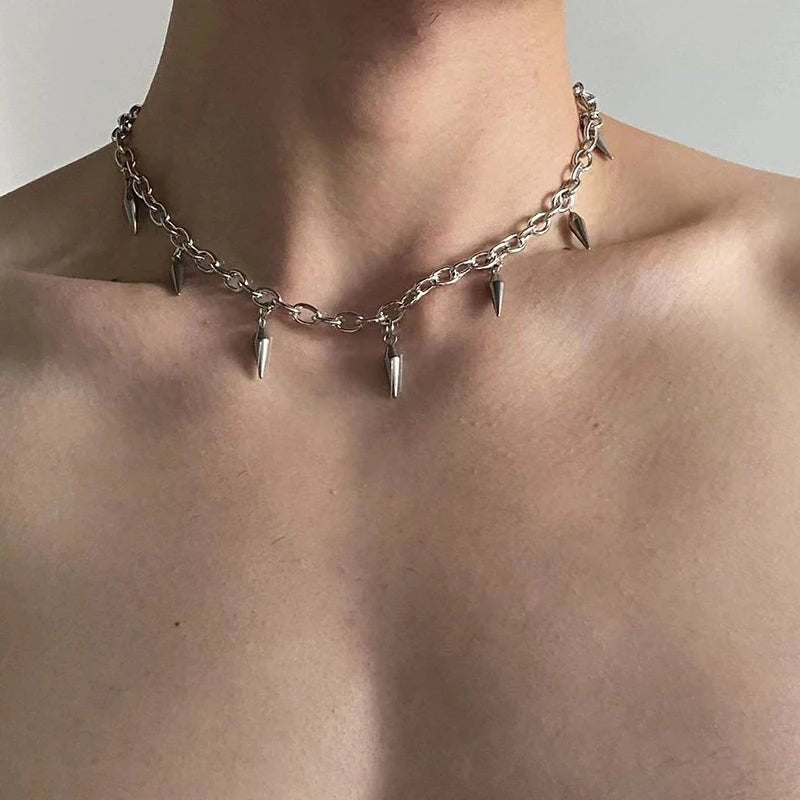 Alternative Gothic Stud Chain Necklace - ATLAS 1