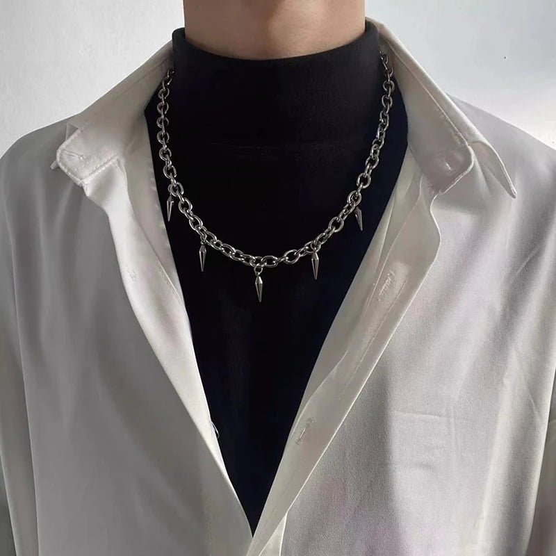Alternative Gothic Stud Chain Necklace - ATLAS 1