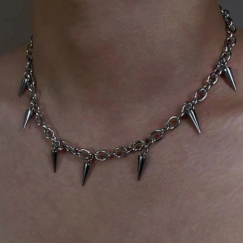 Alternative Gothic Stud Chain Necklace - ATLAS 1