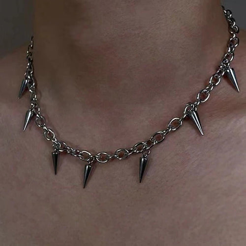 Alternative Gothic Stud Chain Necklace