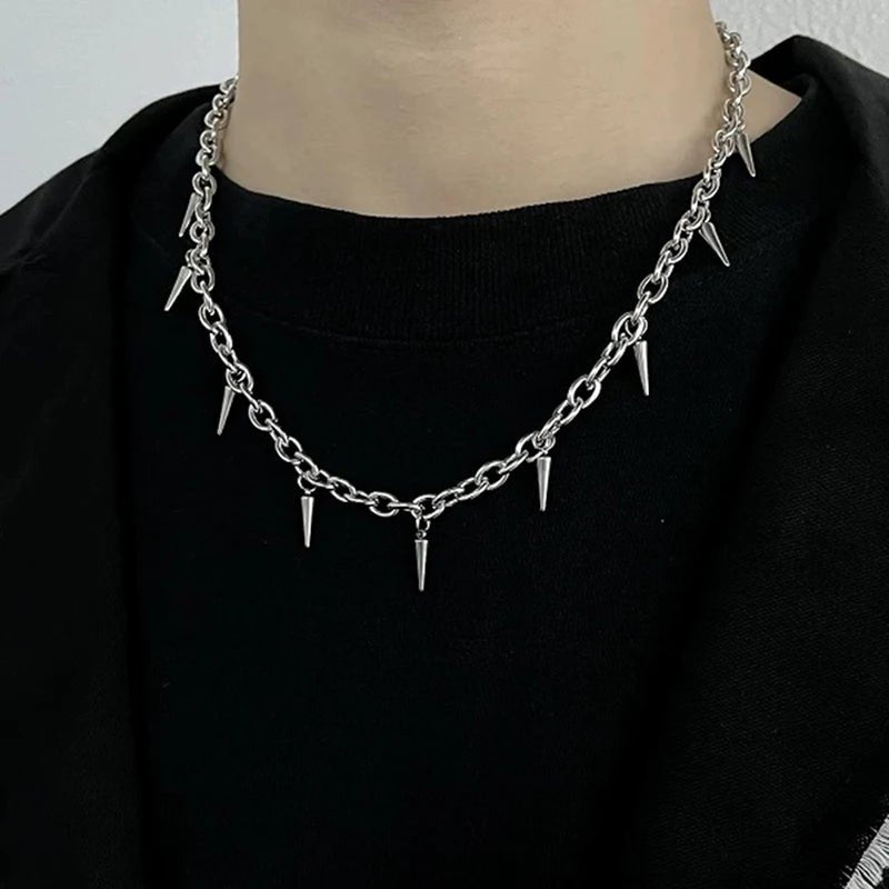 Alternative Gothic Stud Chain Necklace - ATLAS 1