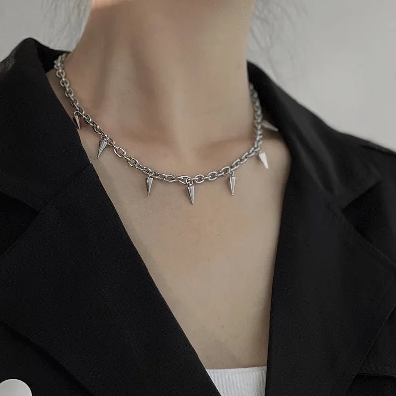 Alternative Gothic Stud Chain Necklace - ATLAS 1