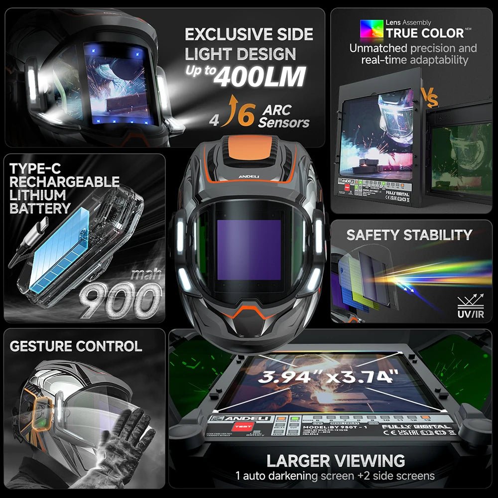 Auto Darkening Welding Helmet with Sensors - ATLAS 1 - Techwear Store