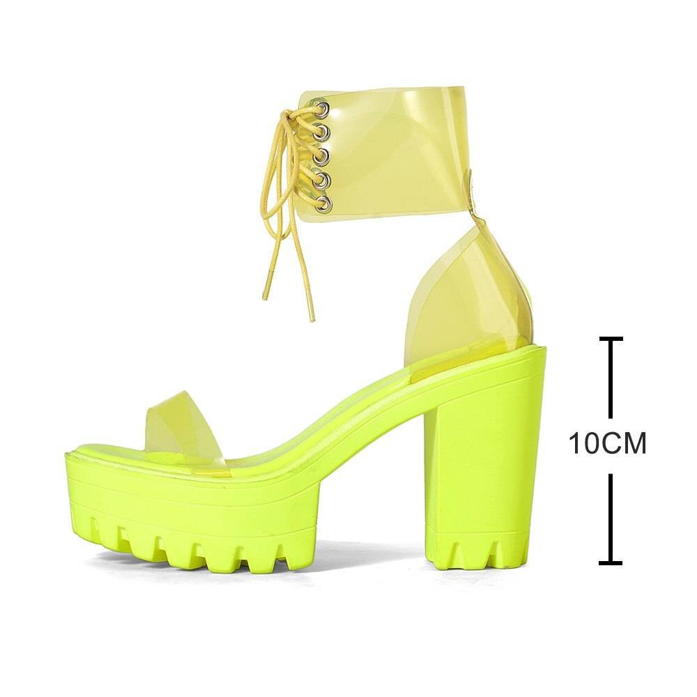 B4DB1TCH© Women's Neon Strap Chunky Techwear Sandals - ATLAS 1