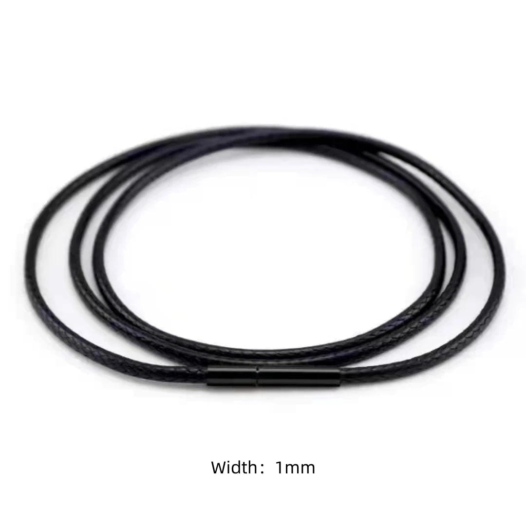 Black Genuine Leather Rope Necklace Cord - ATLAS 1