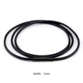 Black Genuine Leather Rope Necklace Cord - ATLAS 1