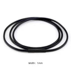 Black Genuine Leather Rope Necklace Cord - ATLAS 1