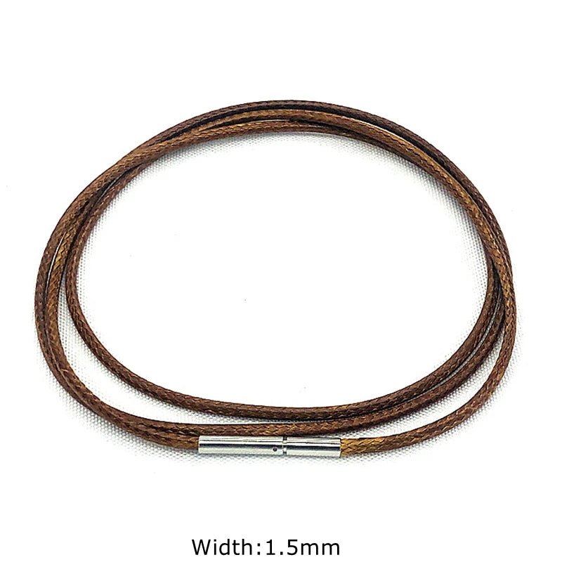 Black Genuine Leather Rope Necklace Cord - ATLAS 1