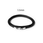 Black Genuine Leather Rope Necklace Cord - ATLAS 1