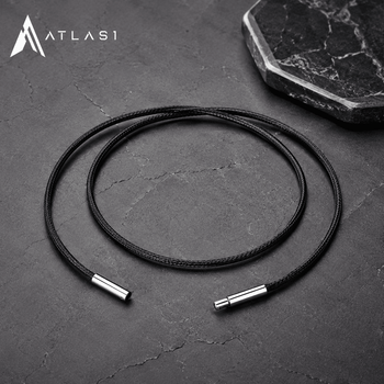 Cordon Collier en Cuir Véritable Noir