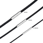 Black Genuine Leather Rope Necklace Cord - ATLAS 1