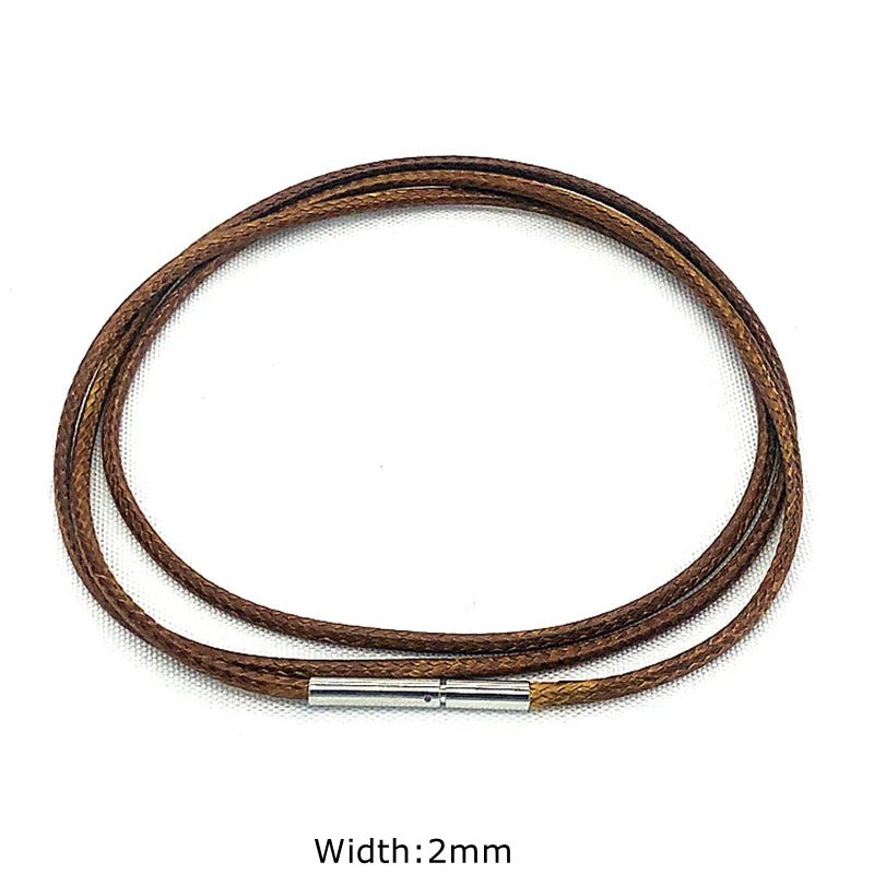 Black Genuine Leather Rope Necklace Cord - ATLAS 1