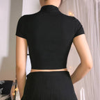 Black Harness Techwear Crop Top - ATLAS 1