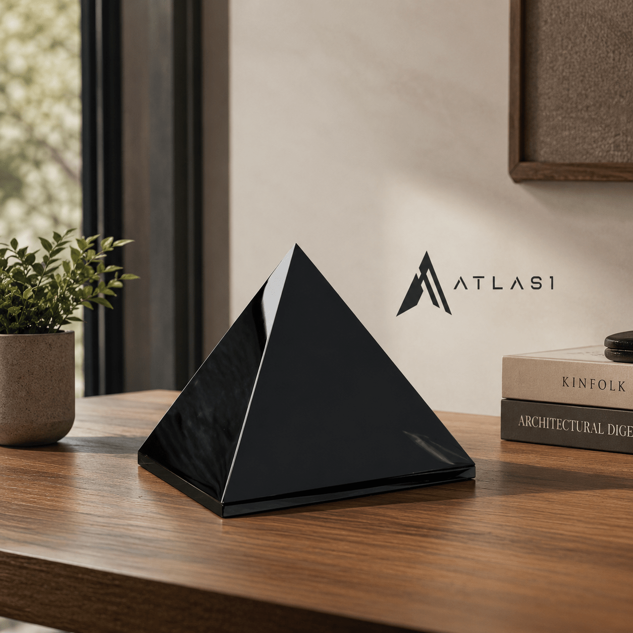 Black Obsidian Triangle Energy Stone - ATLAS 1
