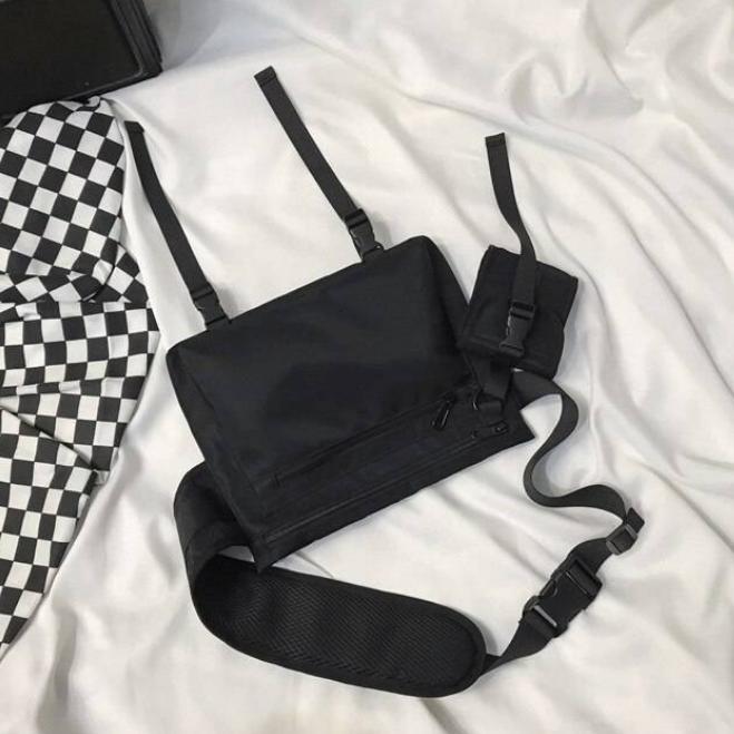 Black Tactical Straps Techwear Sling Bag - ATLAS 1