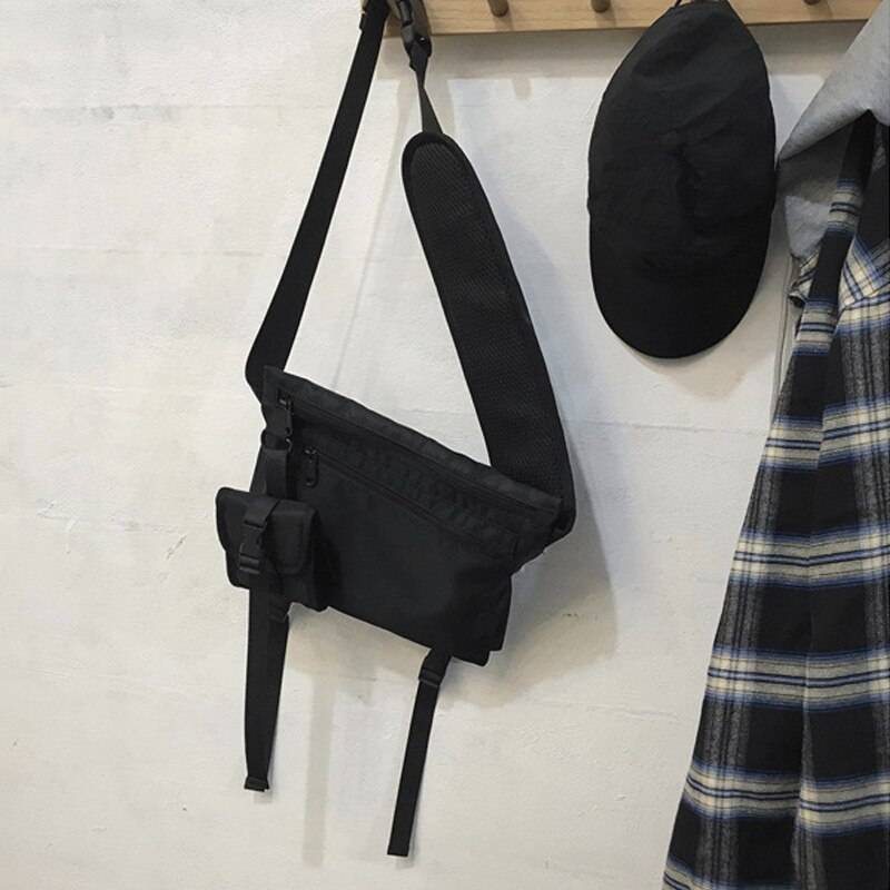 Black Tactical Straps Techwear Sling Bag - ATLAS 1