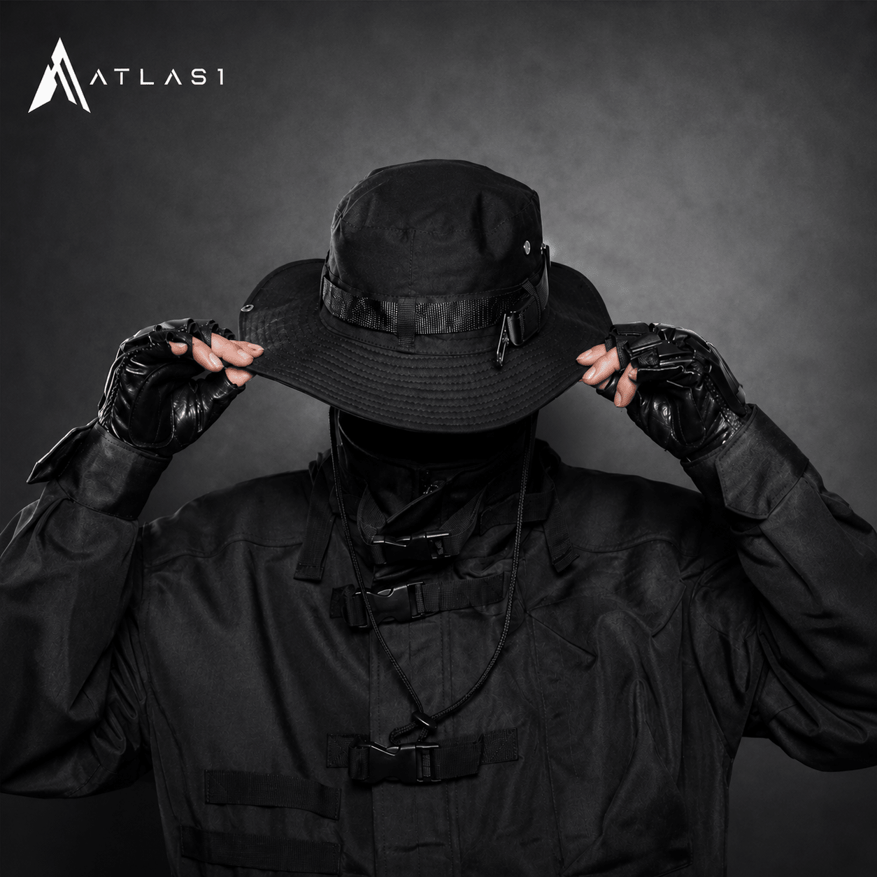 Black Techwear Boonie Hat - ATLAS 1