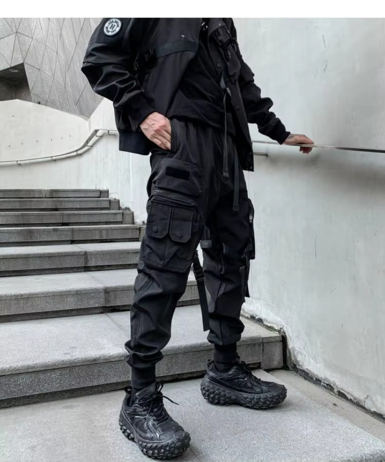 Black Techwear Cargo Pants - ATLAS 1