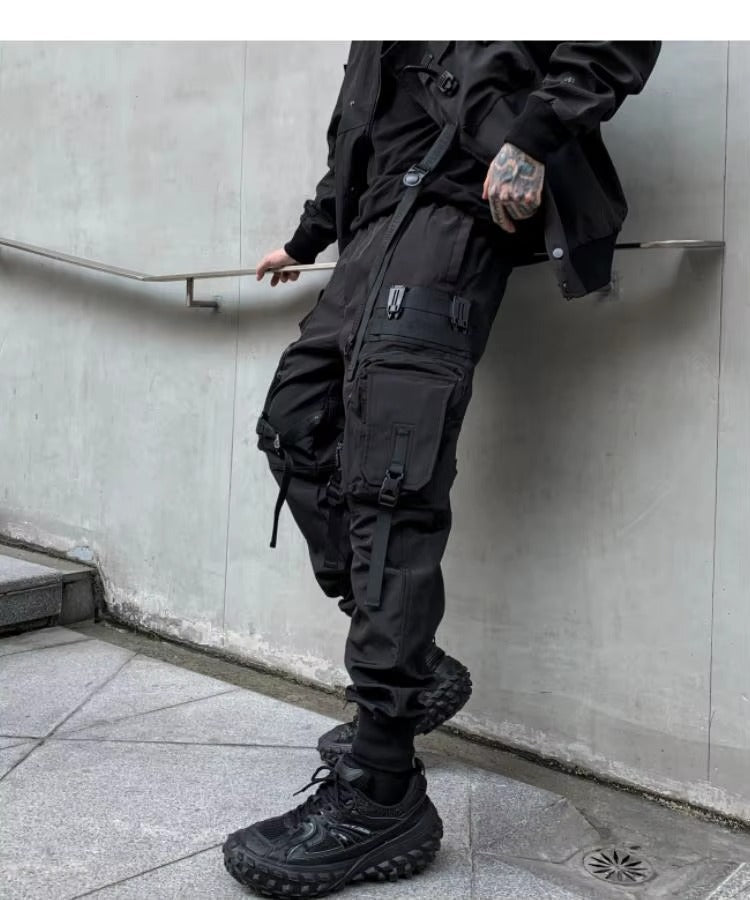Black Techwear Cargo Pants - ATLAS 1