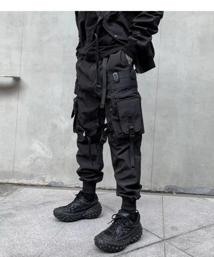 Black Techwear Cargo Pants - ATLAS 1
