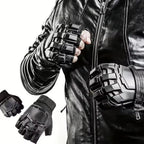 Black Techwear Fingerless Gloves - ATLAS 1